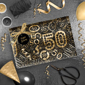 Geboortedag nummer Word Cloud 50 C ID270 Cadeaupapier