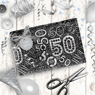 Geboortedag nummer Word Cloud 50 D ID270 Cadeaupapier