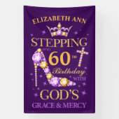 Geboortedag, om het even welke leeftijd, editable, spandoek (Verticaal)