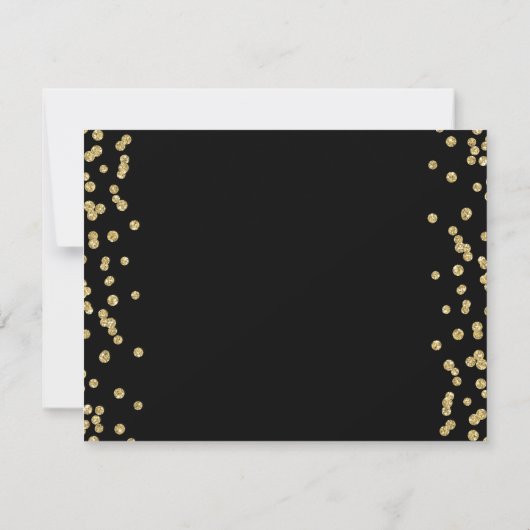 Geboortedag Opslagdatum Gold Glitter Confetti Blac Save The Date (Achterkant)