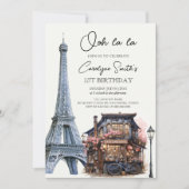 Geboortedag: Parisian Cafe Tea Kaart (Voorkant)