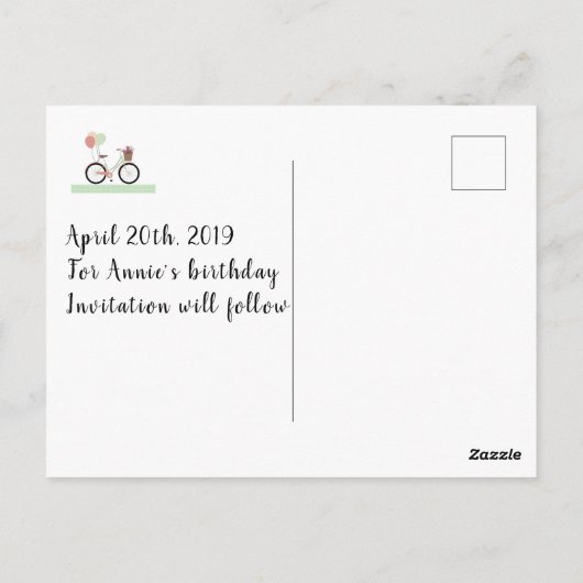 Geboortedag sparen het Briefkaart van de Datum (Achterkant)