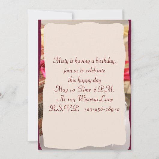 Geboortedag, uitnodiging tot Afstuderen (Achterkant)