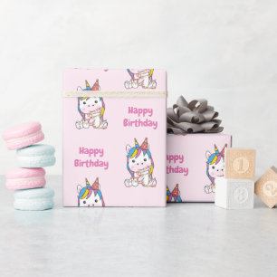 Geboortedag Unicorn voor kinderen van een dag Cadeaupapier