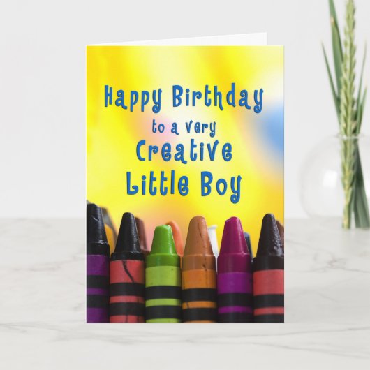 Geboortedag voor boys Creative Crayons Kaart (Voorkant)