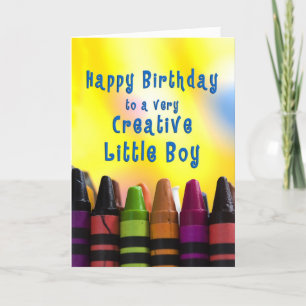 Geboortedag voor boys Creative Crayons Kaart