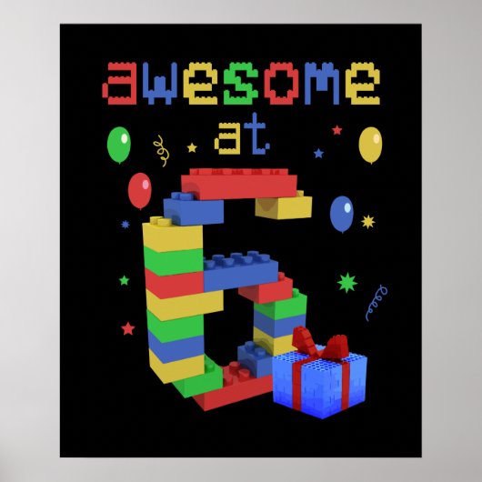 Geboortedag voor kinderen: 6 Bouwblokken 2016 Poster (Voorkant)