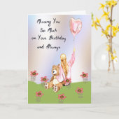 Geboortedag voor oma van het volwassen meisje kaart (Gele Bloem)