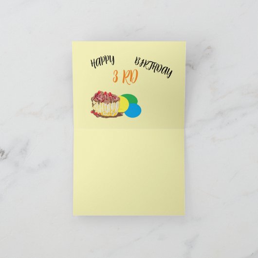 Geboortedatum: 3rd BRITHDAY Kaart (Binnen)