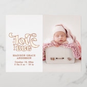 Geboortedatum: Briefkaart Liefde Folie (Voorkant)