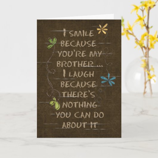 Geboortedatum: Broeder Humor Kaart (Gele Bloem)