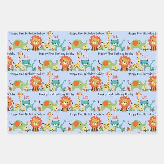 Geboortedatum en -leeftijd Giraffe 3 Inpakpapier Vel (Voorkant 3)