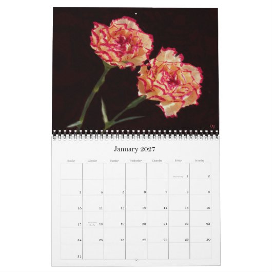 Geboortedatum: Floral Calendar Kalender (Jan 2027)