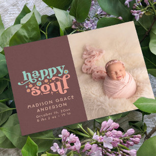 Geboortedatum Foto Briefkaart   Happy Soul