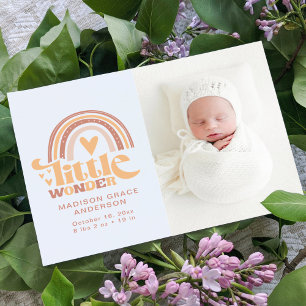 Geboortedatum Foto Briefkaart Little Wonder