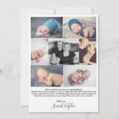 Geboortedatum: geboortedatum geboortedatum geboort aankondiging (Achterkant)