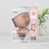 Geboortedatum Hoesje 3 Foto's Aankondiging (Staand voorkant)