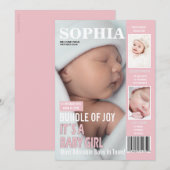 Geboortedatum Hoesje 3 Foto's Aankondiging (Voorkant / Achterkant)