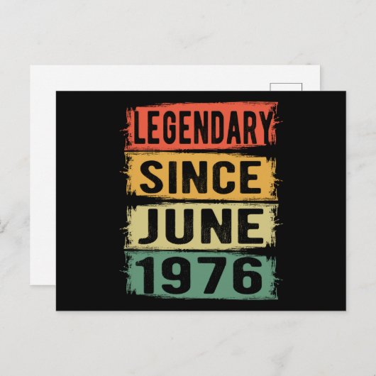 Geboortedatum: juni 1976 briefkaart (Voorkant / Achterkant)