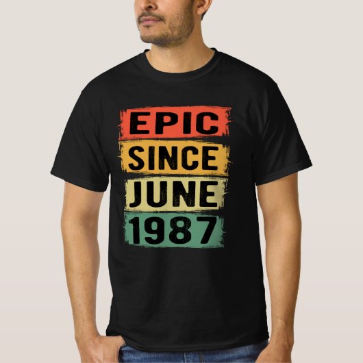 Geboortedatum: juni 1987 t-shirt (Voorkant)