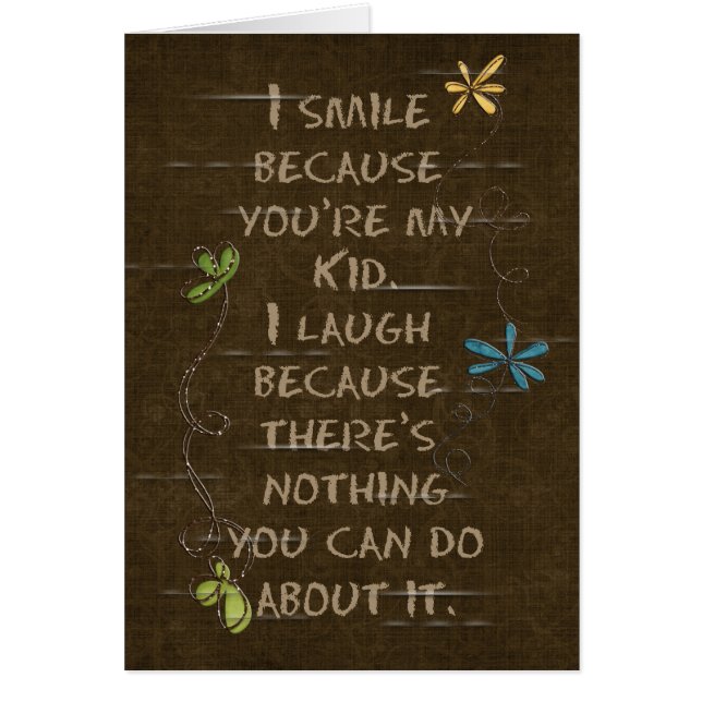 Geboortedatum: Kind-florale glitter op bruin (Voorkant)