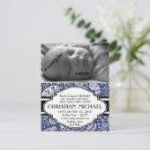 Geboortedatum: Land Paisley New Baby Boy Aankondiging (Staand voorkant)