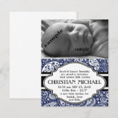 Geboortedatum: Land Paisley New Baby Boy Aankondiging (Voorkant / Achterkant)