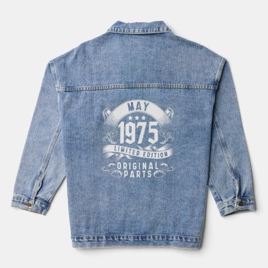Geboortedatum mei 1975 denim jacket (Achterkant)