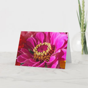 Geboortedatum: Niece met Roze Zinnia Flower Kaart