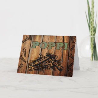 Geboortedatum: Poppi Grandpa Tools en Wood Kaart