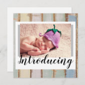 Geboortedatum: Rustic Wood One Foto (Voorkant / Achterkant)