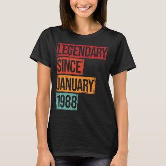 Geboortedatum: sinds januari 1988 t-shirt