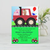 Geboortedatum uitnodiging 020: boer Truck (Staand voorkant)