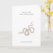 Geboortedatum van Snake Baby Kaart (Gele Bloem)