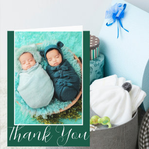 Geboortefotokaart voor tweelingen   Doulas nieuwe  Bedankkaart