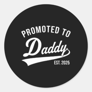 Geboortegeschenk Co. Grappig 1e keer papa est 2025 Ronde Sticker