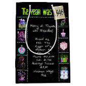 Geboortejaar 1946: Trivia op zwart Medium Cadeauzakje (Voorkant)