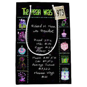 Geboortejaar 1973: Trivia op zwart Medium Cadeauzakje