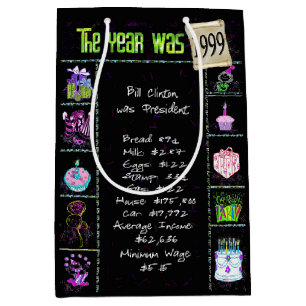 geboortejaar 1999 vn - trivia op zwart medium cadeauzakje