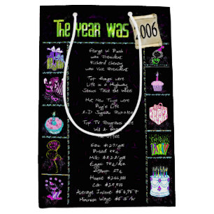 Geboortejaar 2006: Trivia op zwart Medium Cadeauzakje