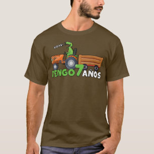 Geboortejaar 7 jaar oud Truck Dinosaur Farmer T T-shirt