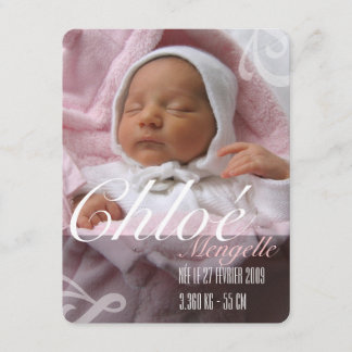 Geboortejaar - Meisje Aankondiging