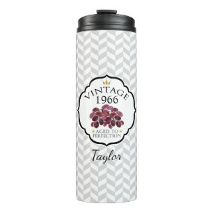 geboortejaar met rode druiven thermosbeker