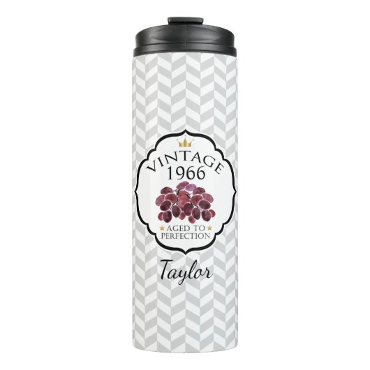  geboortejaar met rode druiven thermosbeker (Voorkant)