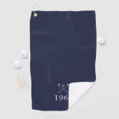 Geboortejaar Verjaardag Golfclubs Navyblauw Golfhanddoek (Insitu)