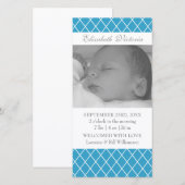 Geboortekaart Diamant Patroon Foto Kaart (Voorkant / Achterkant)