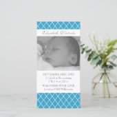 Geboortekaart Diamant Patroon Foto Kaart (Staand voorkant)