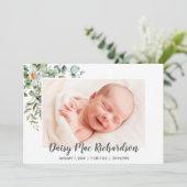 Geboortekaart Fotokaart Witte Daisies Aankondiging (Staand voorkant)