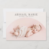 Geboortekaart met roomkleurige booglijst aankondiging (Voorkant)