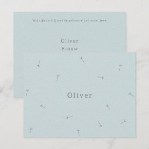 Geboortekaartje Baby Neutraal Lijntekening Bloemen Briefkaart